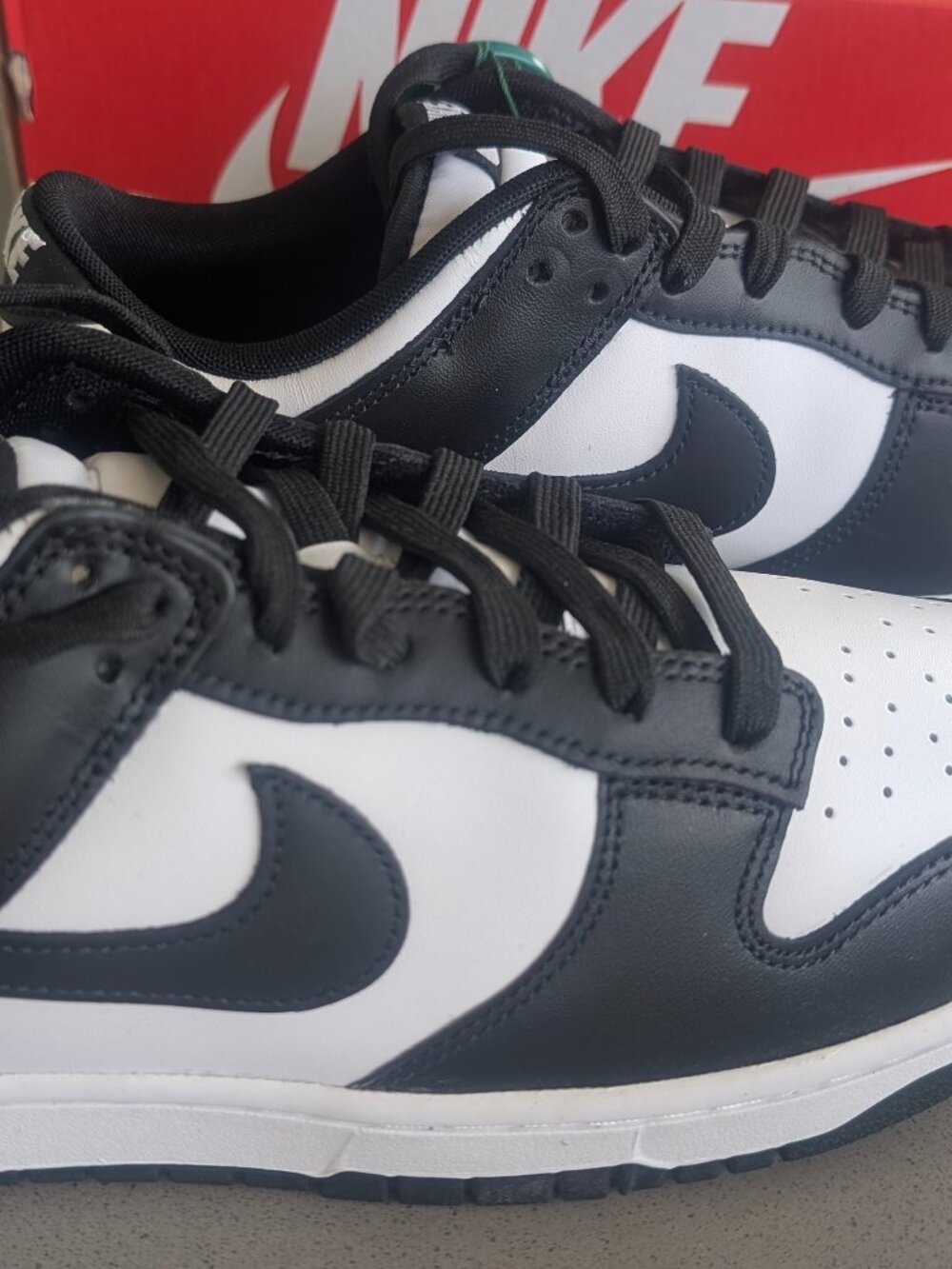 Nike Dunk Low Retro Black and White Panda, men's size 12, NWT StockX Certified